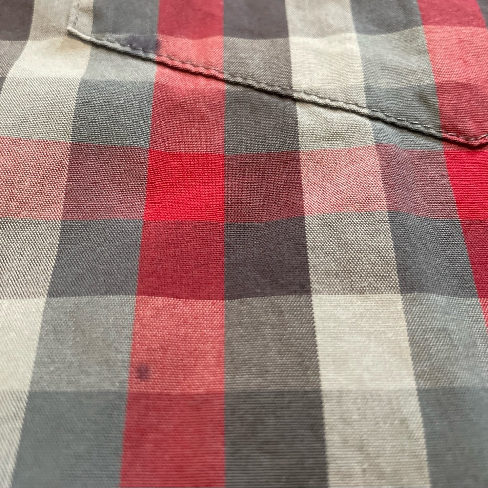 Wrangler Shirt Mens 2XL XXL Red Gray Check Pearl Snap Long Sleeve Cowboy Western - Picture 8 of 13
